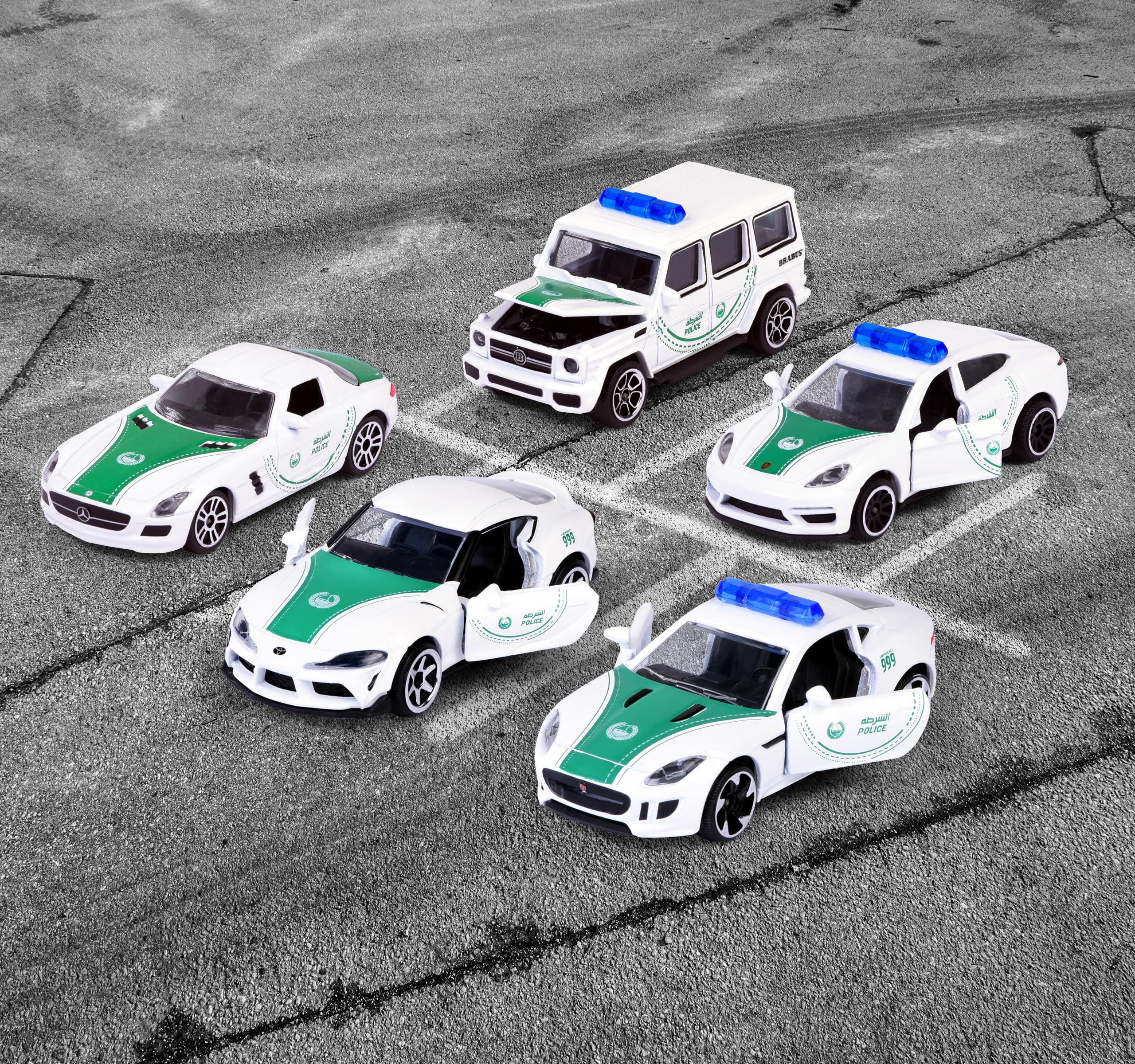 Majorette V2 Dubai Police Super Car 5-Pieces Set, White: Buy